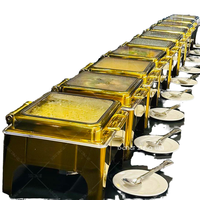 Réchaud de buffet de luxe d'acier inoxydable de 6L de restaurant d'hôtel réchauffeur de nourriture électrique/de gaz pour la restauration et le mariage