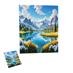 Kit de <span class=keywords><strong>Peinture</strong></span> Numérique DIY Populaire Montagne Enneigée 24 Couleurs Acryliques Toile Style Américain Décoration Maison 30*40 - Product Image 1