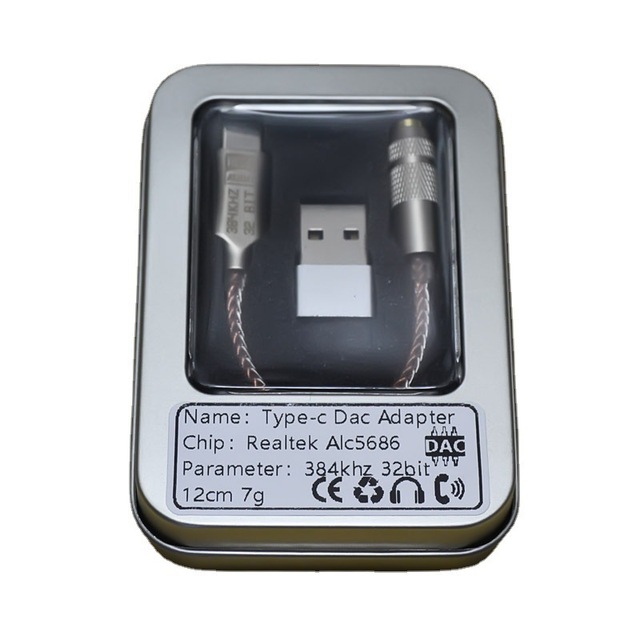 Type C 3.5mm DAC Earphone Digital Decoder AUX Audio Cable HiFi Adapter Converter for Android Durable Metal Material Gold
