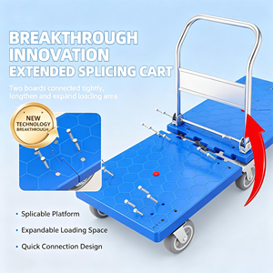 Carretilla de Transporte Plana Extra Grande de 145 cm con 6 Ruedas Suaves, Resistente, para Almacén y Carga - Product Image 6