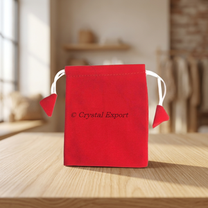 Crystalexport.com Bolsa de Regalo para Joyería con Cordón de Terciopelo Rojo y Grabado en Relieve, Modelo V-Pouch-008, Precio Bajo - Product Image 2