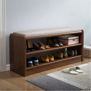 Panca <span class=keywords><strong>scarpiera</strong></span> multifunzionale in legno con mobile contenitore per ingresso e cuscino morbido, <span class=keywords><strong>dimensioni</strong></span> precise, prodotta in Cina - Product Image 2