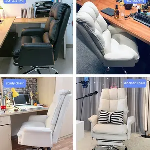 Chaise de bureau en cuir pour ordinateur à domicile, dortoir, étudiant, siège inclinable pour une personne, siège de jeu, chaise de bureau pour e-sport, longue durée d'assise - Product Image 3