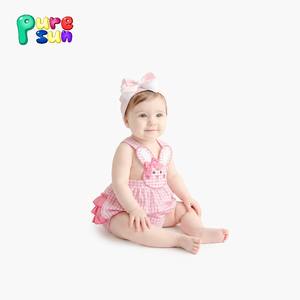 Puresun Schattig Print Design Meisjes Bubbel Pyjama's Pasgeboren Rompertjes Set Kinderen 100% Biologisch Katoen <span class=keywords><strong>Baby</strong></span> Rompers - Product Image 1
