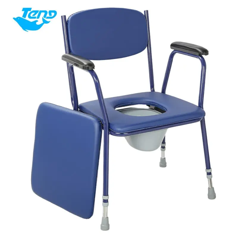 Badezimmer Sicherheit Kommode Stuhl bewegliche Toilette wasserdichter Sitz Stahl Klapp Kommode Stuhl für ältere Menschen mit Behinderungen