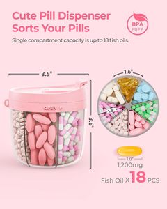 Conteneur personnalisé 150 ml rouge rose vide pour suppléments, vitamines, gélules, pilules, organisateur hebdomadaire 7 jours, résistant aux enfants, en PP de qualité alimentaire - Product Image 2