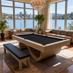 Table de <span class=keywords><strong>billard</strong></span> à plateau en ardoise avec poches en cuir véritable et plateau de tennis, table de <span class=keywords><strong>billard</strong></span> de loisirs et de divertissement, table de <span class=keywords><strong>billard</strong></span> commerciale - Product Image 4