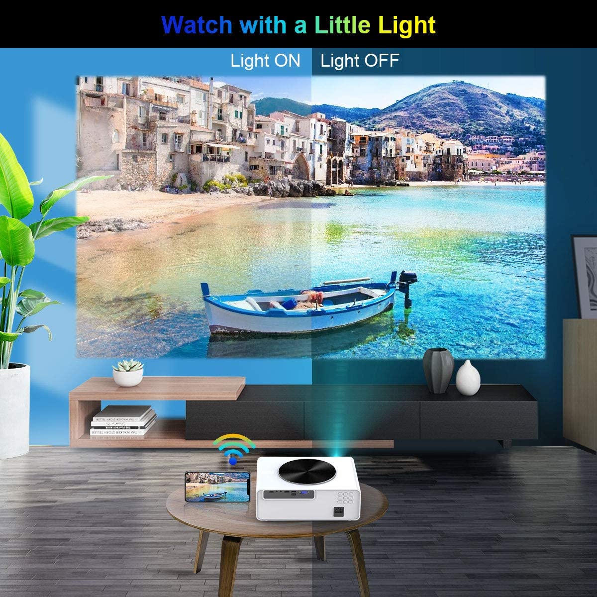 Full HD 1080P Projector Support 4K 7200 Lumens High Brightness Home Cinema Projector