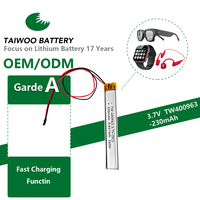 Batteries LiPo rechargeables personnalisées OEM ODM de petite taille à charge rapide 3,7 V, batterie au lithium polymère pour casque et écouteurs