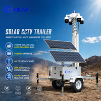Remorque de surveillance solaire mobile avec caméra de sécurité sans fil 4G pour chantier de construction