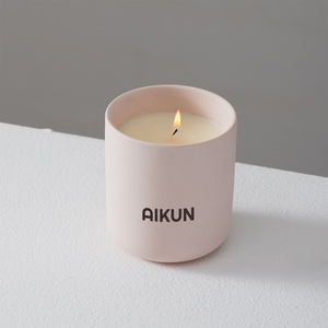 AIKUN, vela perfumada de cera de soja de lujo de alto nivel, tarro de cerámica con fragancia personalizada para decoración del hogar para vacaciones festivas Diwali - Product Image 4