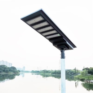 Lampadaire solaire LED 5 têtes 300W IP65 en aluminium avec détecteur de mouvement, éclairage de sécurité extérieur, batterie au lithium, CRI 90 élevé, éclairage nocturne continu - Product Image 6