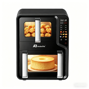 Friggitrice ad Aria <span class=keywords><strong>a</strong></span> Doppio Scomparto Anbolife 12L (5L+7L) con Finestra <span class=keywords><strong>a</strong></span> 360°, Vendita Diretta dalla Fabbrica °   Friggitrice ad Aria con Circolazione d'Aria Calda, <span class=keywords><strong>12</strong></span> Programmi Preimpostati, Antiaderente - Product Image 4