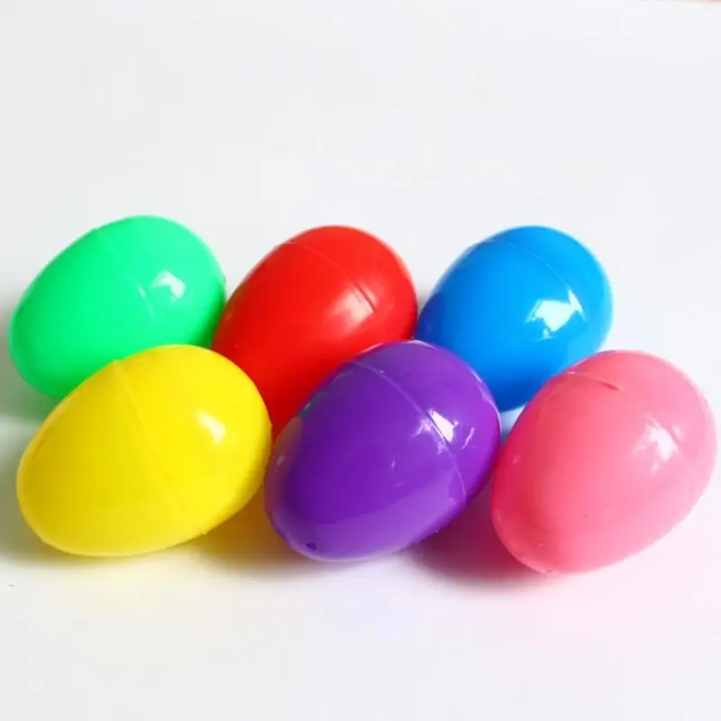 Fillable Easter Eggs Plastic Colorful Easter Candies Chocolate Gift Toys Boxes Egg Shape Easter Decor