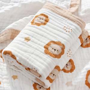 Wholesale Custom Pattern Solid Cotton Muslin <b>Blanket</b> for <b>Baby</b> - Product Image 4