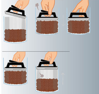 Pot de conservation sous vide moderne en acier inoxydable 304 sans BPA, multifonction, détachable, avec système de poussée pour évacuer l'air, pour préserver la fraîcheur des aliments, 1000 ml