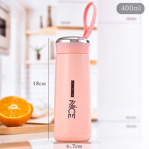 Wholesale Macaron Nice Advertising Gift Glass Liner Creative <b>Water</b> Thermos Simple Department Store Student <b>Bottle</b> With Handle - Product Image 3