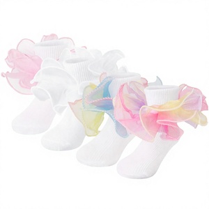 Lot de 5 paires de chaussettes unies pour enfants, décontractées, en coton doux et respirant, à rayures, pour bébés filles et garçons, tricotées, pour le printemps, pour tout-petits de 1 à 3 ans, détection par aiguille - Product Image 4