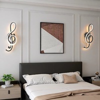 Appliques murales LED en aluminium motif note de musique, design moderne et minimaliste pour salon, balcon, chambre, escalier, couloir, chevet, mur simple