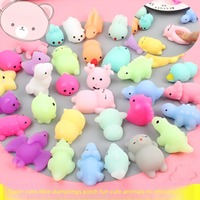 Mainan Squishy Hewan Lucu Bentuk Torso Bulat Gemuk, Bermotif Titik Mata, Lapisan Matte Pastel, Bisa Digunakan Untuk Menghilangkan Stres