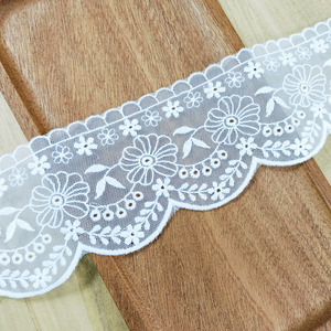 Renda de Tule de Nylon Macia e Elegante de 7,5CM ~ 8,0CM para Têxteis Domésticos - Product Image 4