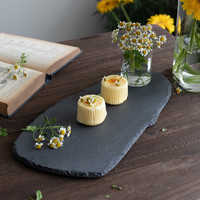Assiette en ardoise 100% naturelle, sur mesure, durable, écologique, style campagnard, plateau de service alimentaire pour cuisine, hôtel, restaurant