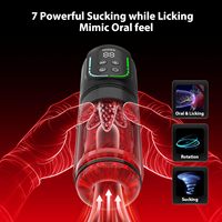 Masturbateur masculin 7 fonctions avec écran LCD, fonction de poussée, rotation, vibration, succion, léchage, pompe à pénis étanche
