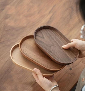 Cocina sostenible decoración de madera charcutería platos tablero madera Acacia plato ovalado bambú bandeja para servir postre aperitivo - Product Image 2