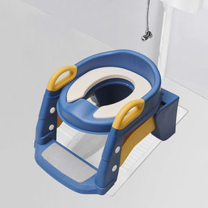 Tragbarer 2-in-1-Baby-Toilettensitz aus Kunststoff für Kinder Töpfchen mit praktischer Tritt hocker leiter - Product Image 6