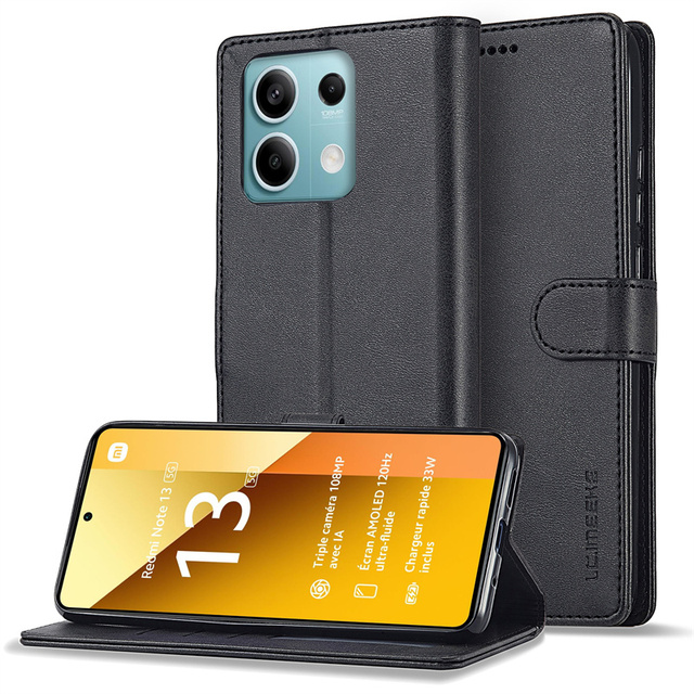 For Redmi Note 13 13 Pro 13 Pro Plus 5G PU Leather Wallet Phone Case for Xiaomi Redmi Note 15 15 Pro 5G Flip Cover