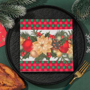 Prêt à expédier 1/4 pli <span class=keywords><strong>serviettes</strong></span> papier <span class=keywords><strong>de</strong></span> soie décoratif père noël joyeux arbre <span class=keywords><strong>de</strong></span> noël 2 plis 20 pièces imprimé serviette <span class=keywords><strong>de</strong></span> table - Product Image 5