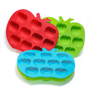 Apple Silicone lce moule de qualité alimentaire moule congélateur facile à libérer Flexible <span class=keywords><strong>bac</strong></span> à glaçons pour la vente en gros par usine de qualité - Product Image 1
