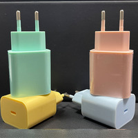 Adaptateur chargeur rapide coloré type C 20W USB PD, prise EU, UK, US, KR, AU, chargeur mural pour téléphone