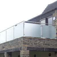 Balustrade de sécurité extérieure en acier inoxydable, balustrade en verre entièrement givré avec verre trempé de 10 Mm