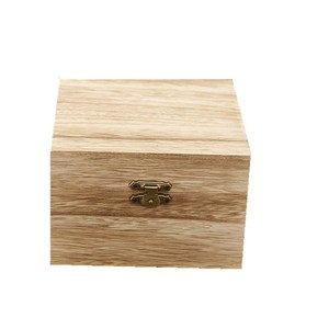 Cajas de regalo de madera cuadradas con tapa abatible, embalaje artesanal hecho a mano para almacenamiento de relojes y cuentas, 8 cm de alto - Product Image 5
