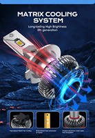 Lampu Depan Mobil M8pro 120W 880 LED Conpex, Lampu LED Mobil 6000k 10800lm H4 H7, Bohlam Lampu Depan LED dengan Kipas Internal untuk Bohlam Lampu Depan Mobil