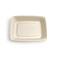 Bols à salade rectangulaires jetables en papier biodégradable écologiques, pour servir des nouilles, à emporter, avec couvercle, utilisables au micro-ondes