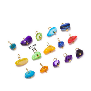 Natural Stone Pebble Pendants Irregular Shape For Jewelry Making Wholesale DIY Accessories <b>Material</b> AC4767 - Product Image 2