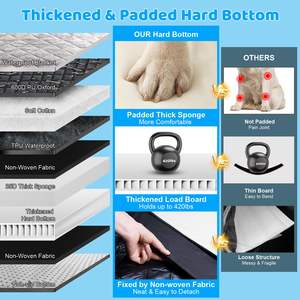 Защитный чехол для автомобильного сиденья для собак Oxford с жестким дном, утолщенным матрасом и удлинителем для заднего сиденья, нескользящий - Product Image 4