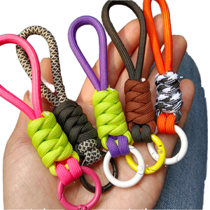Colorful 12CM Short Keychain Strap Creative Knotted Phone Lanyard Durable Polyester Anti-Lost Knotted Phone Key Chain Lanyard