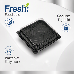 Boîte d'emballage carrée durable pour pain, desserts, sushis, boîte à emporter pour supermarché, boîte en plastique PET blister - Product Image 1