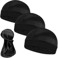 En gros : Ensemble unisexe de bonnets de cyclisme respirants, durags, turbans et bandeaux en satin jacquard soyeux, accessoires capillaires pour la tête