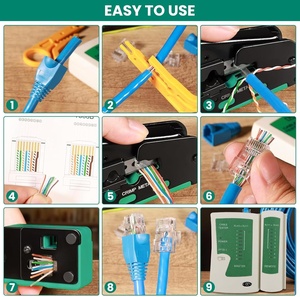 RJ45 uốn công cụ Kit Mạng Cáp <span class=keywords><strong>Tester</strong></span> 50 RJ45 kết nối 50 khởi động vượt qua kết nối cho CAT7 Cat5 Viễn Thông RJ11 loại - Product Image 5