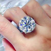 Neuer Beliebter Silber 925 Original 20 Karat Brillantschliff Diamant-Test Bestanden D-Farbe Moissanit-Ring für Damen Hochzeit Feiner Schmuck