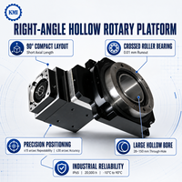 Plateforme rotative à arbre creux à angle droit, répétabilité ±15 arcsecondes, roulement à rouleaux croisés, IP65, parallélisme 0,02 mm