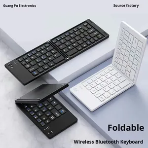 Wireless for <strong>Bluetooth</strong> Dual-Fold Mini <strong>Keyboard</strong> Portable Compact <strong>3</strong>-<strong>System</strong> Universal for Tablets Phones Laptops Scissor Operation - Product Image 2