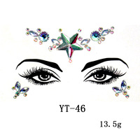 Nouveauté usine : Autocollant facial en strass et diamants pour maquillage de scène et performance, effet cristal
