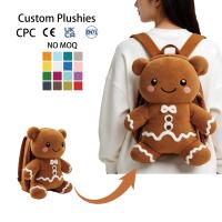 Sac à dos en peluche ours en pain d'épices personnalisé, plusieurs couleurs, sans MOQ, CPC CE UKCA EN71, pour enfants