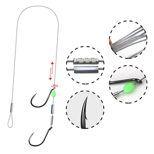 Komcamcis đôi Bạch tuộc móc Giàn Khoan câu cá với 49 sợi dây thép và sáng Bead cho nước ngọt nước mặn câu cá giải quyết - Product Image 5