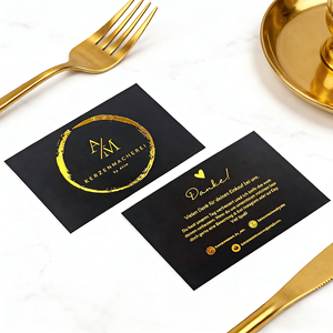 Tarjetas <span class=keywords><strong>de</strong></span> Visita Personalizadas al por Mayor con Logotipo en Papel Reciclado Dorado, Tarjetas <span class=keywords><strong>Postales</strong></span> <span class=keywords><strong>Publicitarias</strong></span>, Tarjetas <span class=keywords><strong>de</strong></span> Agradecimiento con Tinta Ecológica para Marca Corporativa - Product Image 1